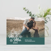 ミニマル写真初めてのクリスマスのミスターとミセス シーズンカード (スタンド正面)