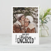 ミニマル写真初めてのクリスマス 婚約した シーズンカード (スタンド正面)