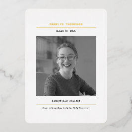 ミニマル写真卒業アナウンスカード 箔シーズンカード