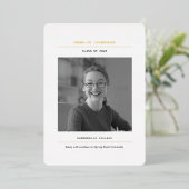 ミニマル写真卒業アナウンスカード 箔シーズンカード (立ち正面)