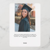 ミニマル写真卒業アナウンスカード 箔シーズンカード (裏面)