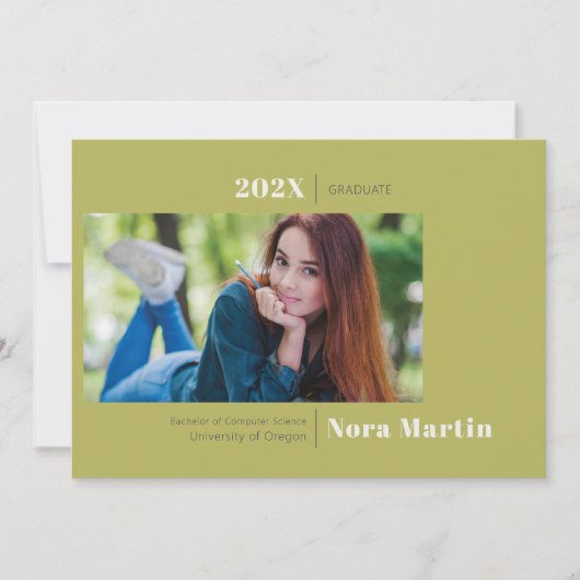 ミニマル写真卒業アボカド 案内状 (正面)