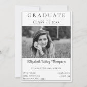 ミニマル写真卒業オープンハウス |白 招待状 (正面)