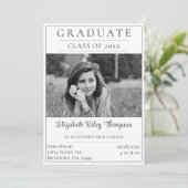 ミニマル写真卒業オープンハウス |白 招待状 (スタンド正面)