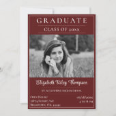 ミニマル写真卒業オープンハウス |赤 招待状 (正面)