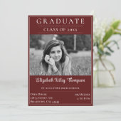 ミニマル写真卒業オープンハウス |赤 招待状 (スタンド正面)