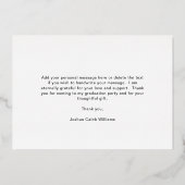 ミニマル写真卒業サンキューカード 箔招待状 (裏面)