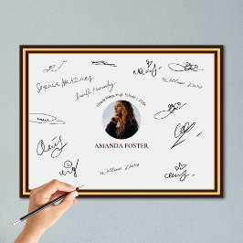 ミニマル写真卒業パーティーの署名 ポスター