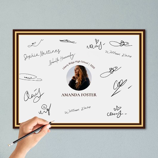 ミニマル写真卒業パーティーの署名 ポスター