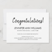 ミニマル写真卒業パーティーカード 招待状 (裏面)