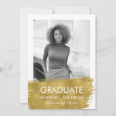 ミニマル写真卒業パーティーカード 招待状 (正面)