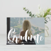 ミニマル写真卒業パーティーピンクの発表 案内状 (スタンド正面)