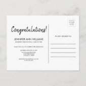 ミニマル写真卒業パーティーポストカード インビテーションポストカード (裏面)