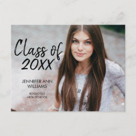 ミニマル写真卒業パーティーポストカード インビテーションポストカード