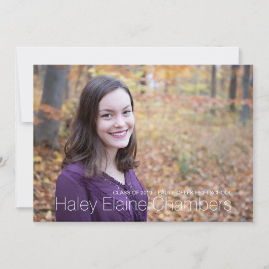 ミニマル写真卒業パーティー招待状 招待状 (正面)