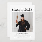 ミニマル写真卒業招待状 招待状 (正面/裏面)