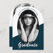 ミニマル写真卒業招待状 招待状 (正面/裏面)