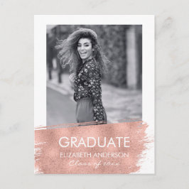 ミニマル写真卒業発表はがき インビテーションポストカード