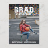 ミニマル写真卒業発表はがき インビテーションポストカード (正面)