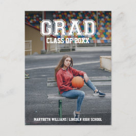 ミニマル写真卒業発表はがき インビテーションポストカード