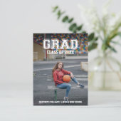 ミニマル写真卒業発表はがき インビテーションポストカード (スタンド正面)