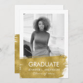 ミニマル写真卒業発表カード 案内状 (正面/裏面)