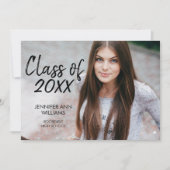 ミニマル写真卒業発表カード 案内状 (正面)