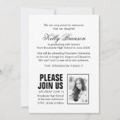 ミニマル写真卒業発表ハットオフ 案内状 (裏面)