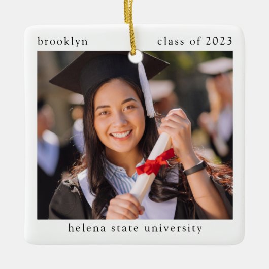 ミニマル写真卒業記念 セラミックオーナメント (正面)