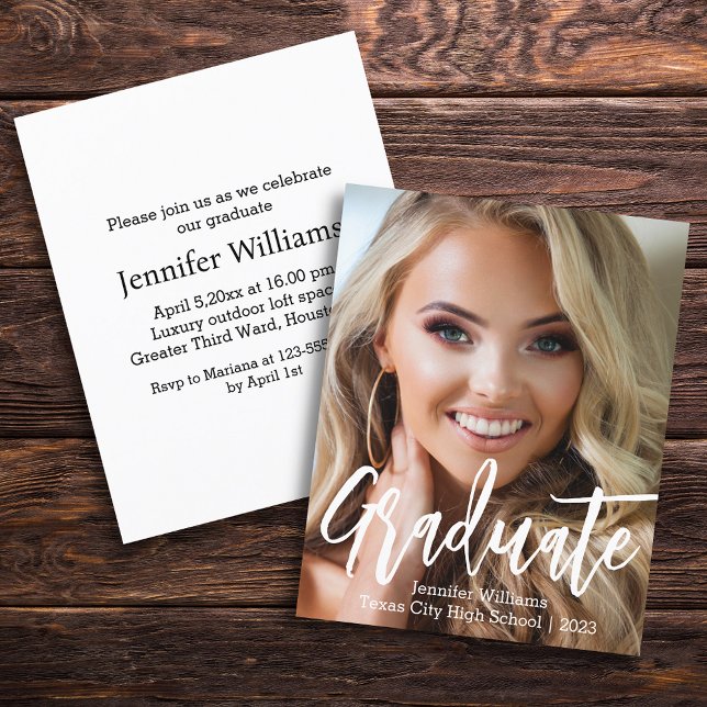 ミニマル写真卒業2025パーティの招待状 (クリエイターアップロード済み)