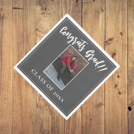 ミニマル写真卒業 |グレー スタンダードランチョンナプキン