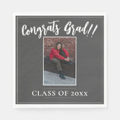 ミニマル写真卒業 |グレー スタンダードランチョンナプキン (正面)