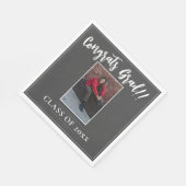 ミニマル写真卒業 |グレー スタンダードランチョンナプキン (角)