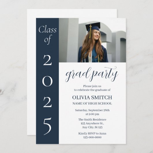 ミニマル写真卒業 招待状 (正面/裏面)