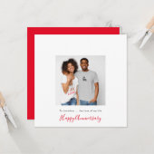 ミニマル写真名パートナーカスタム記念日 カード (正面/裏面インサイチュ)