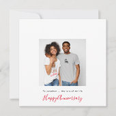 ミニマル写真名パートナーカスタム記念日 カード (正面)
