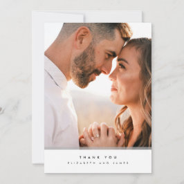 ミニマル写真婚約サンキューカード サンキューカード