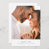 ミニマル写真婚約サンキューカード サンキューカード (正面/裏面)