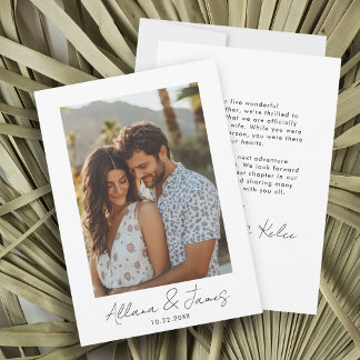 ミニマル写真婚約発表 招待状