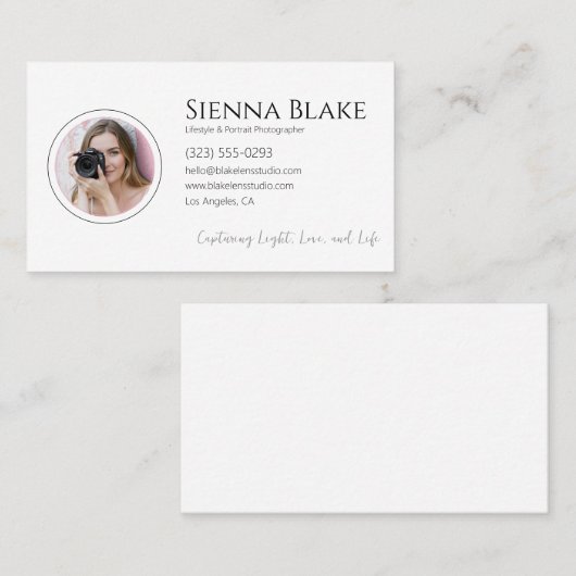 ミニマル写真家の個人写真 名刺 (正面/裏面)