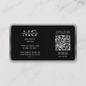 ミニマル写真家エレガント黒銀レンズ 名刺 (裏面)