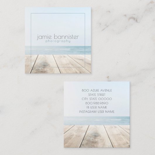 ミニマル写真家フォトグラファー写真事業 スクエア名刺 (正面/裏面)