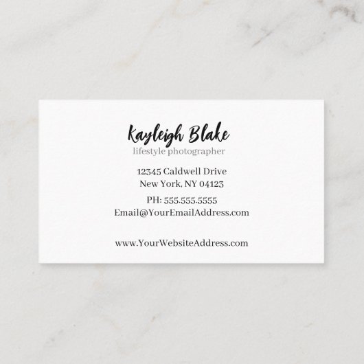 ミニマル写真家名刺 名刺 (裏面)