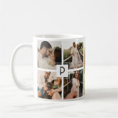 ミニマル写真家族コラージュモダンギフト コーヒーマグカップ (左)
