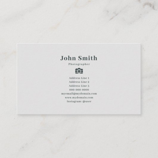 ミニマル写真家 名刺 (裏面)