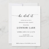 ミニマル写真彼は卒業パーティーをやった 招待状 (裏面)