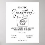 ミニマル写真招待帳の間引き写真のサイン ポスター (正面)