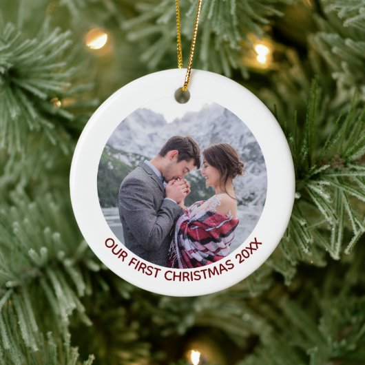 ミニマル写真撮影金ゴールドグリッター セラミックオーナメント (ツリー)