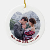 ミニマル写真撮影金ゴールドグリッター セラミックオーナメント (正面)