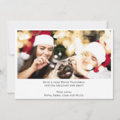 ミニマル写真新婚たった今結婚しましたクリスマス シーズンカード (裏面)